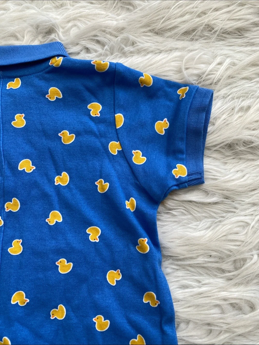 Carter's | Blue and Yellow Duck Polo Romper One Piece